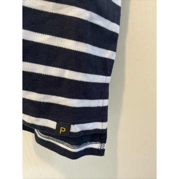 Piombo Women's Polo Blue &white Stripe Size medium - Picture 3 of 7